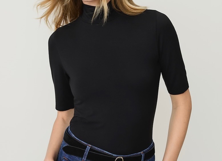 Ann Taylor black Mock Neck Top