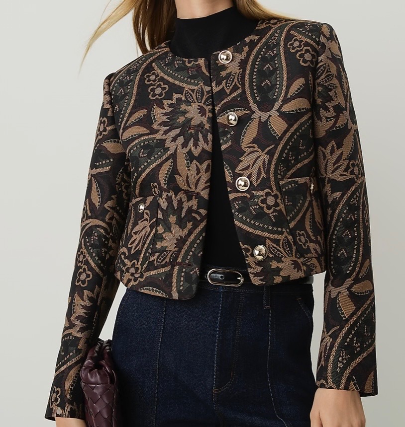 Ann Taylor Paisley Patch Pocket Jacket