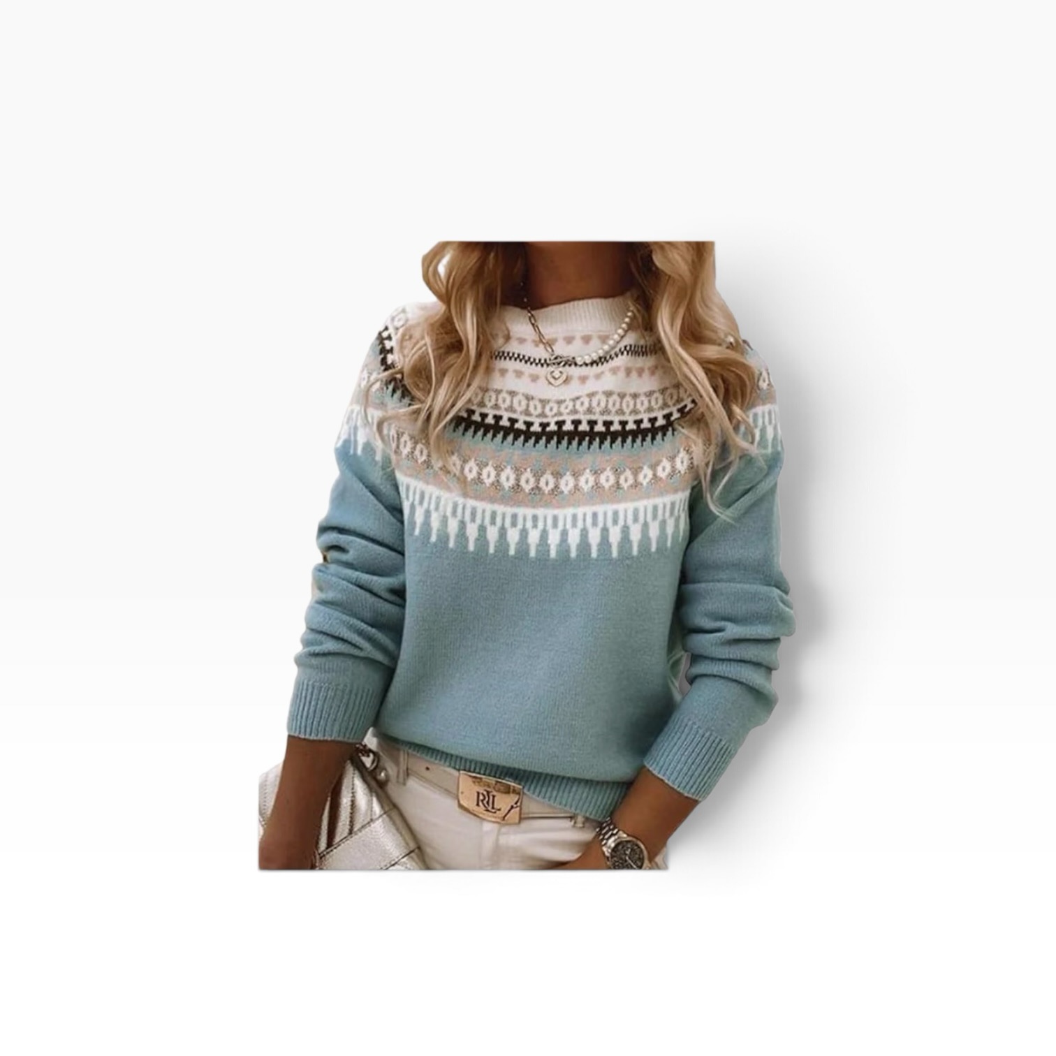 Aqua Fair Isle pullover