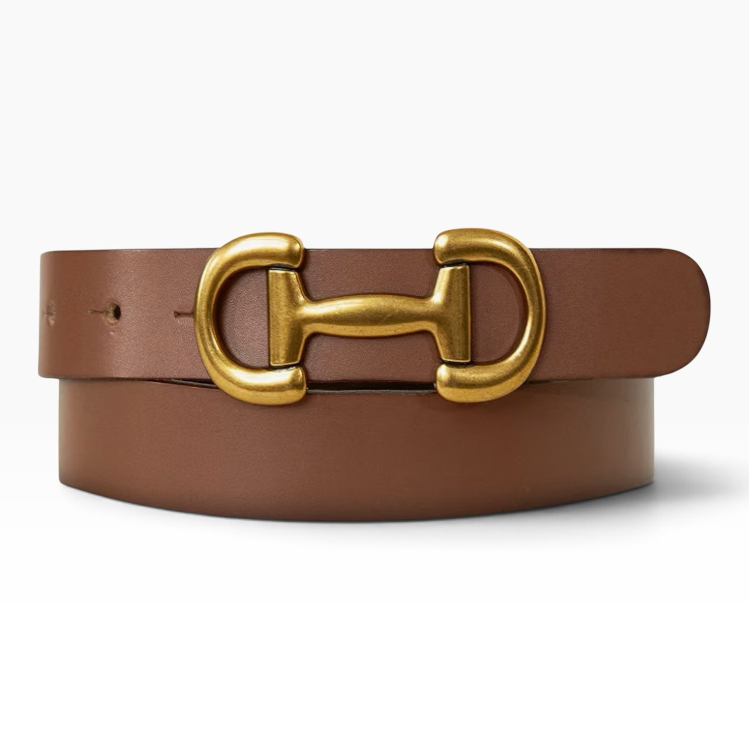 Brown belt for a polished barn jacket outfit