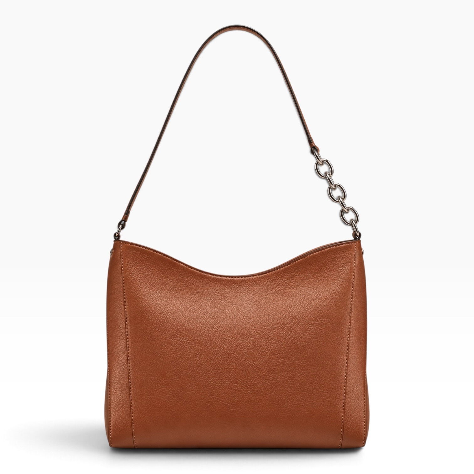 Structured brown handbag for a polished barn jacket outfit