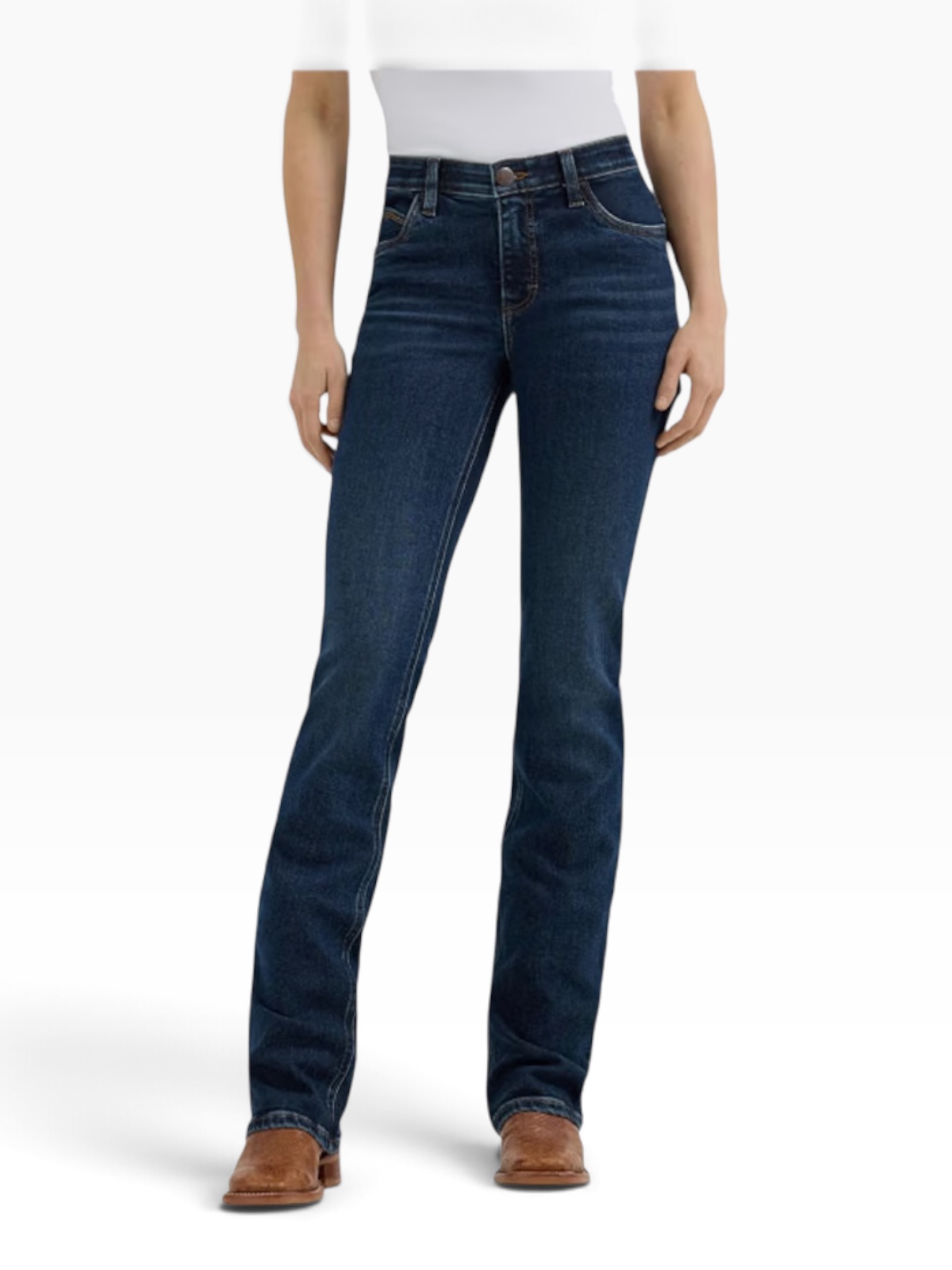 Dark indigo straight-leg jeans