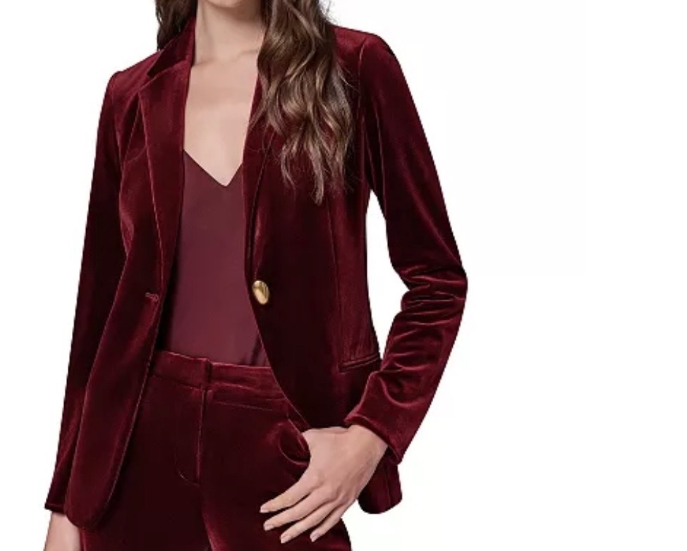 Donna Karan burgundy velvet jacket