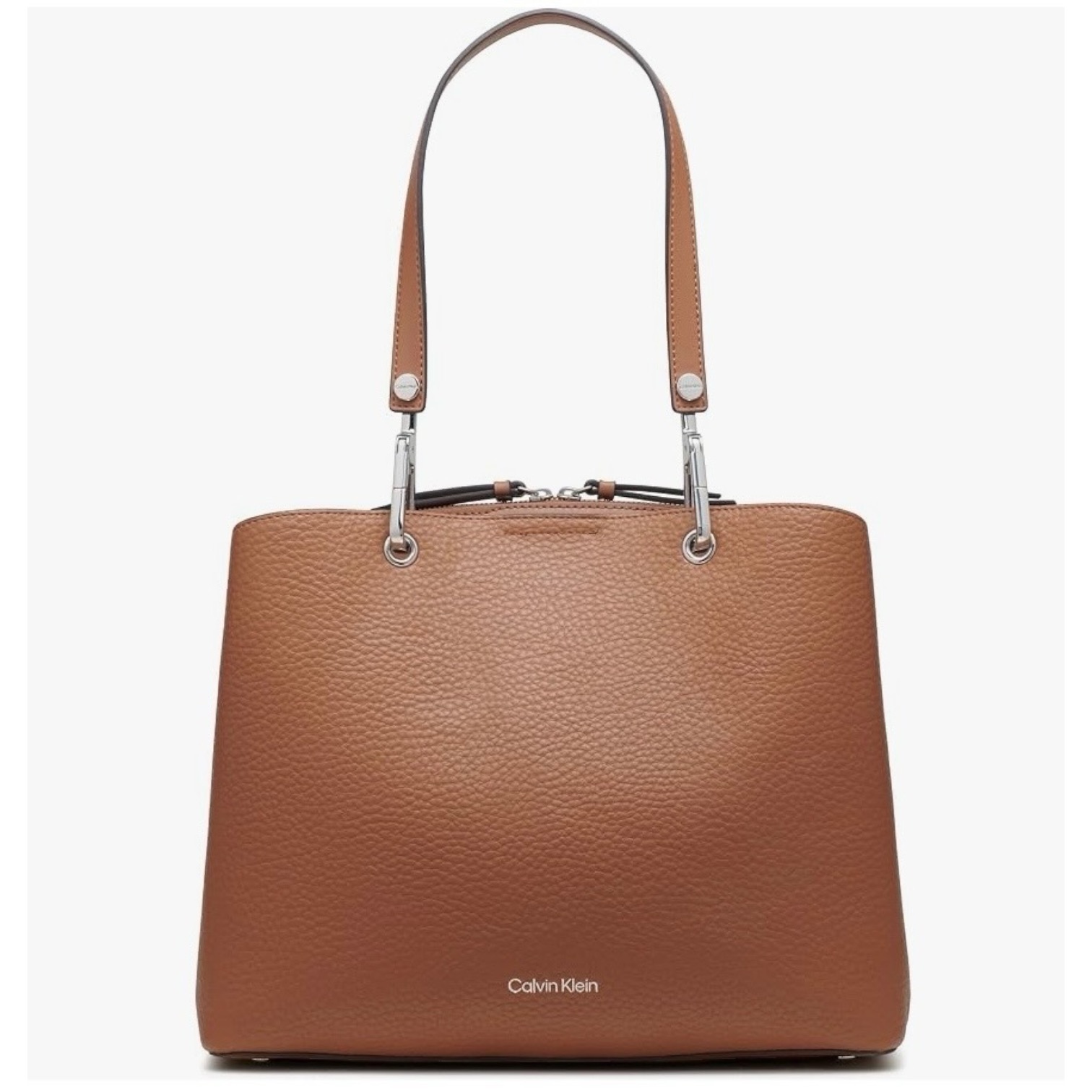 Calvin Klein Garnet Triple Compartment Tote in Caramel