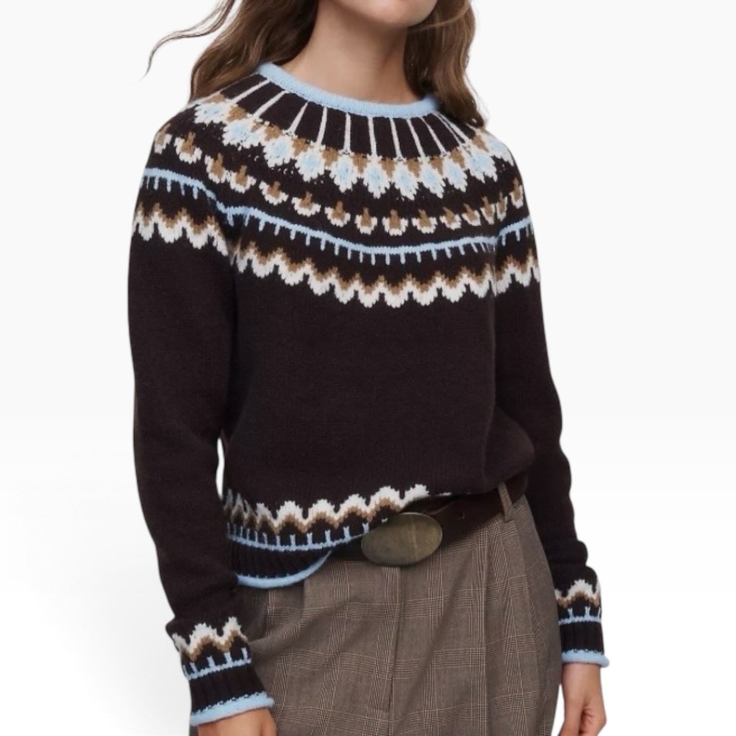 Dark brown Fair Isle sweater