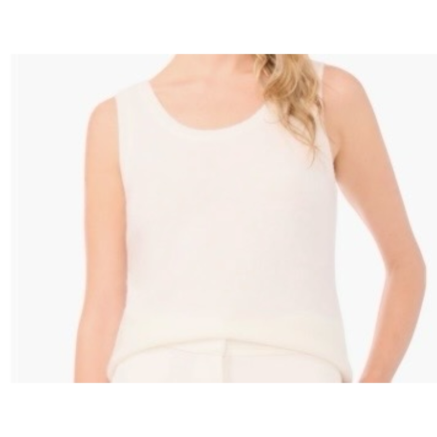 Halogen Scoop Neck Sleeveless Sweater in New Ivory