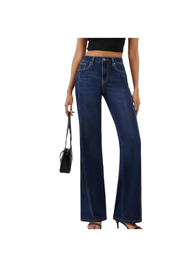 Flying Banana dark-wash high-waisted wide-leg jeans