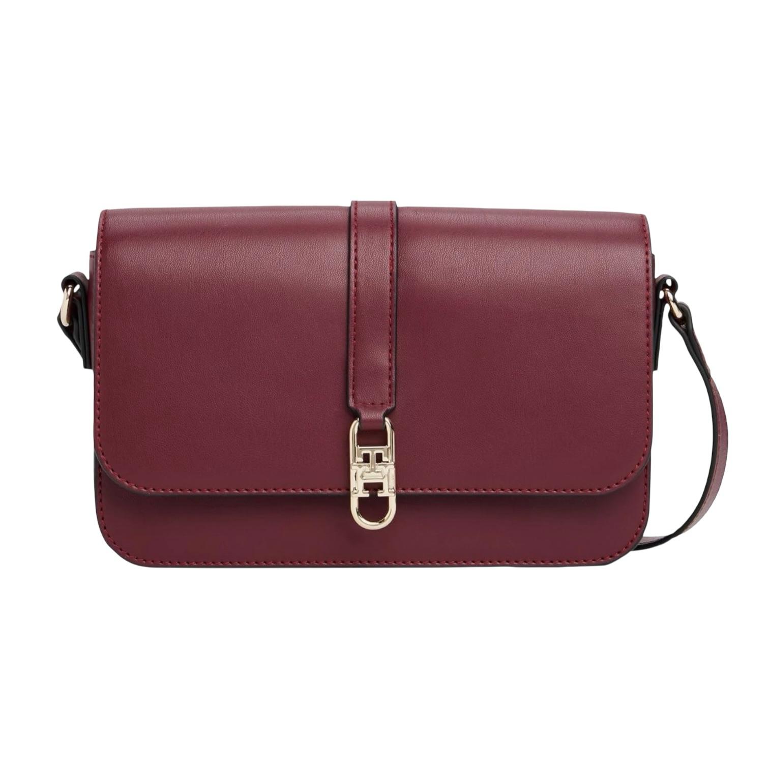 Tommy Hilfiger Libre structured crossbody purse in deep rouge
