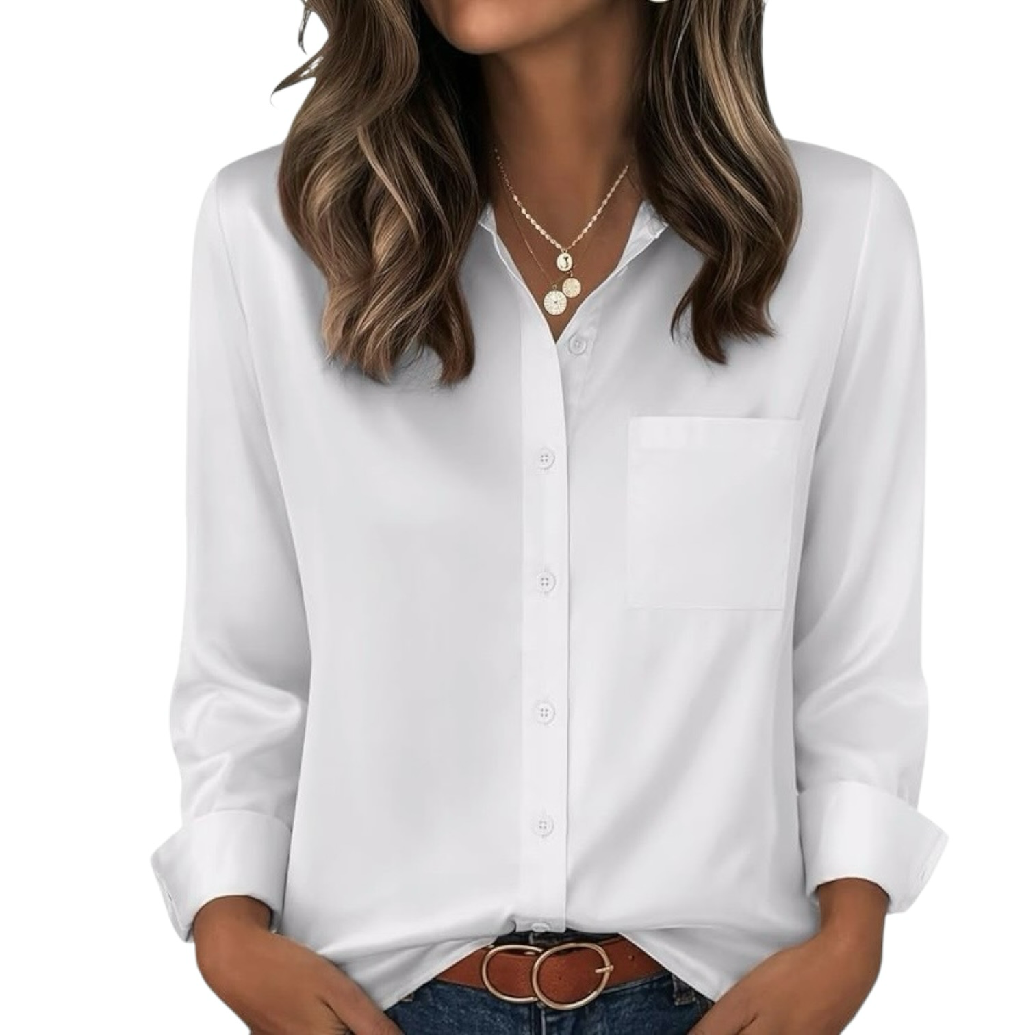 Siliteelon white Oxford button-down shirt